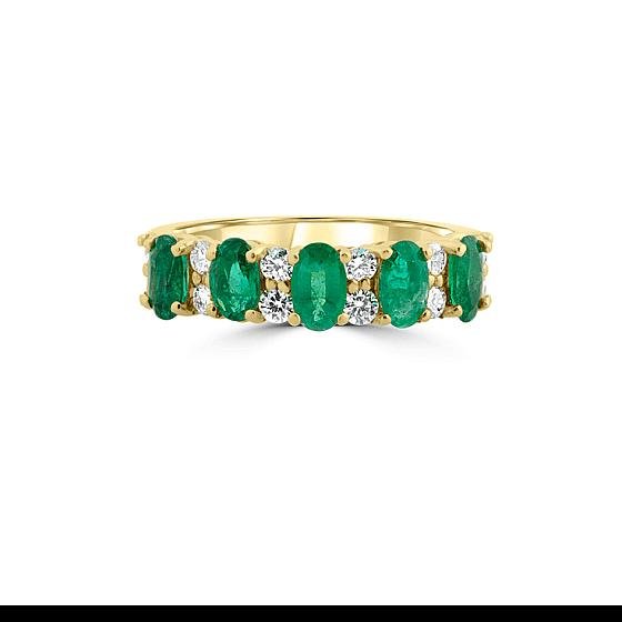 Oval Emerald & Diamond Eternity Ring product image
