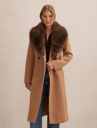 Shelby Faux Fur Collar Coat