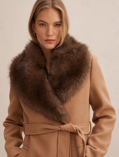 Shelby Faux Fur Collar Coat