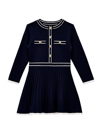 Serena Girls Pleated Knit Dress product image
