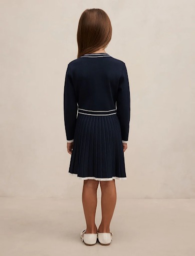 Serena Girls Pleated Knit Dress