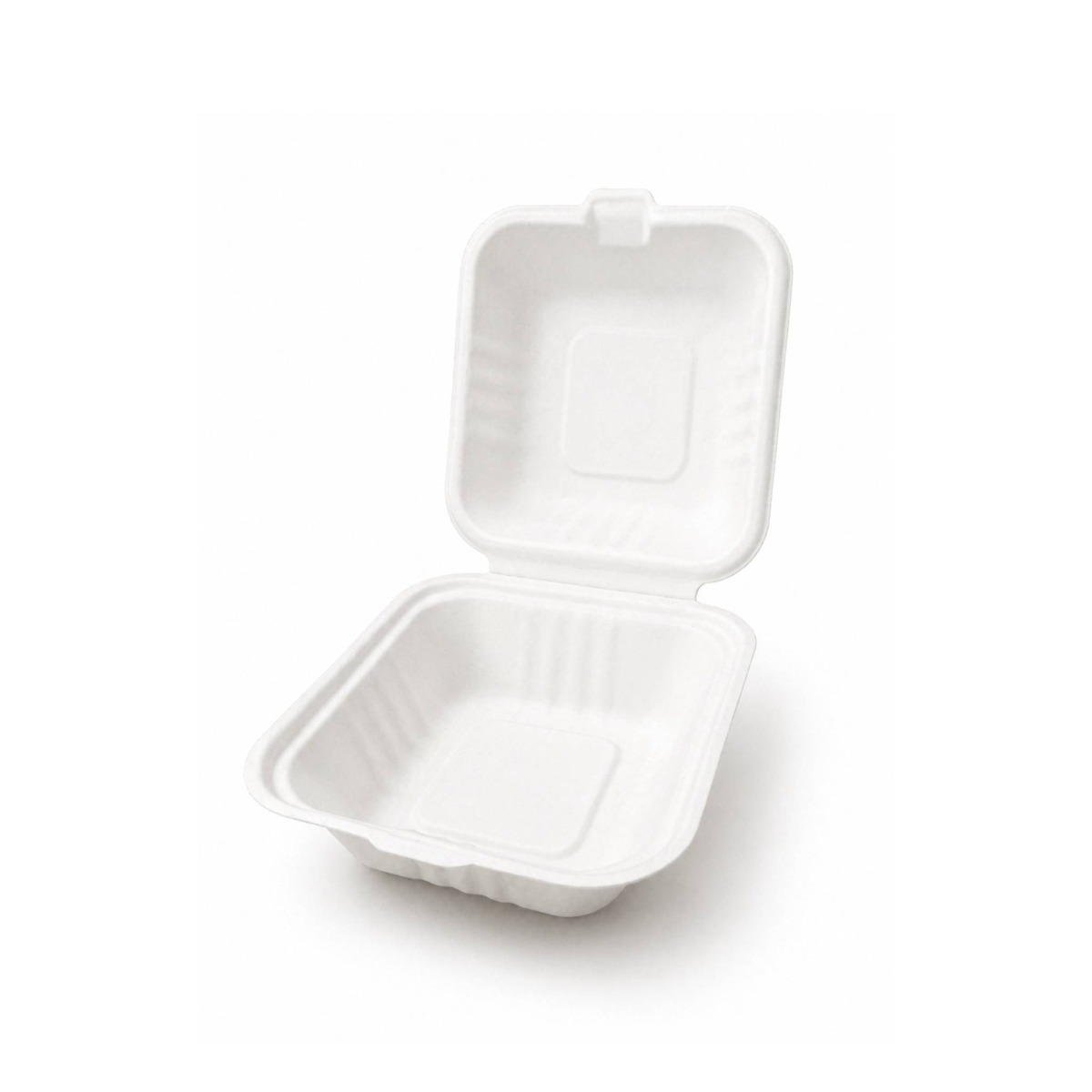 BIO Sugar Cane - 155mm Medium White Burger Box - 50 Units