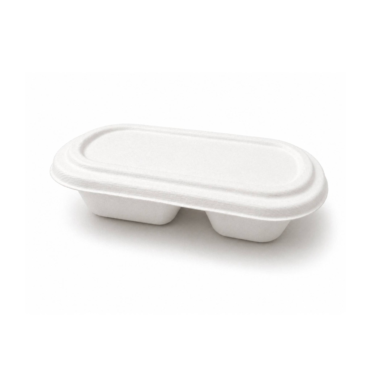 Sugar Cane - Earth Food Meal Container 2 Compartment - 50 Units