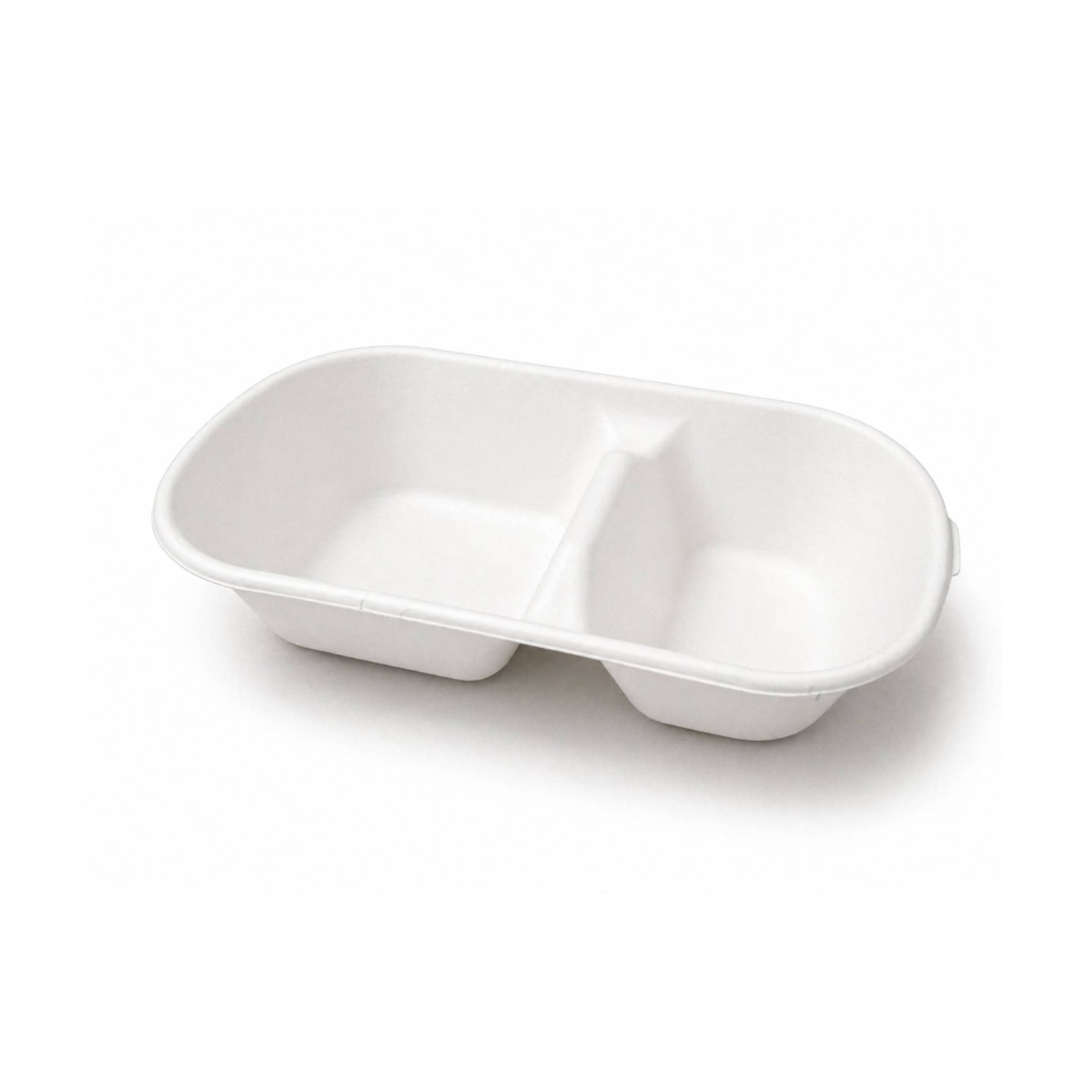 Sugar Cane - Earth Food Meal Container 2 Compartment - 50 Units