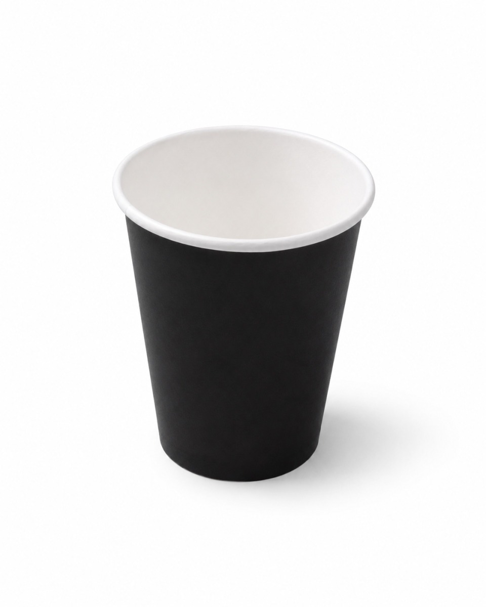 LDPE - Single Wall Black Paper Cups - 1000 Units