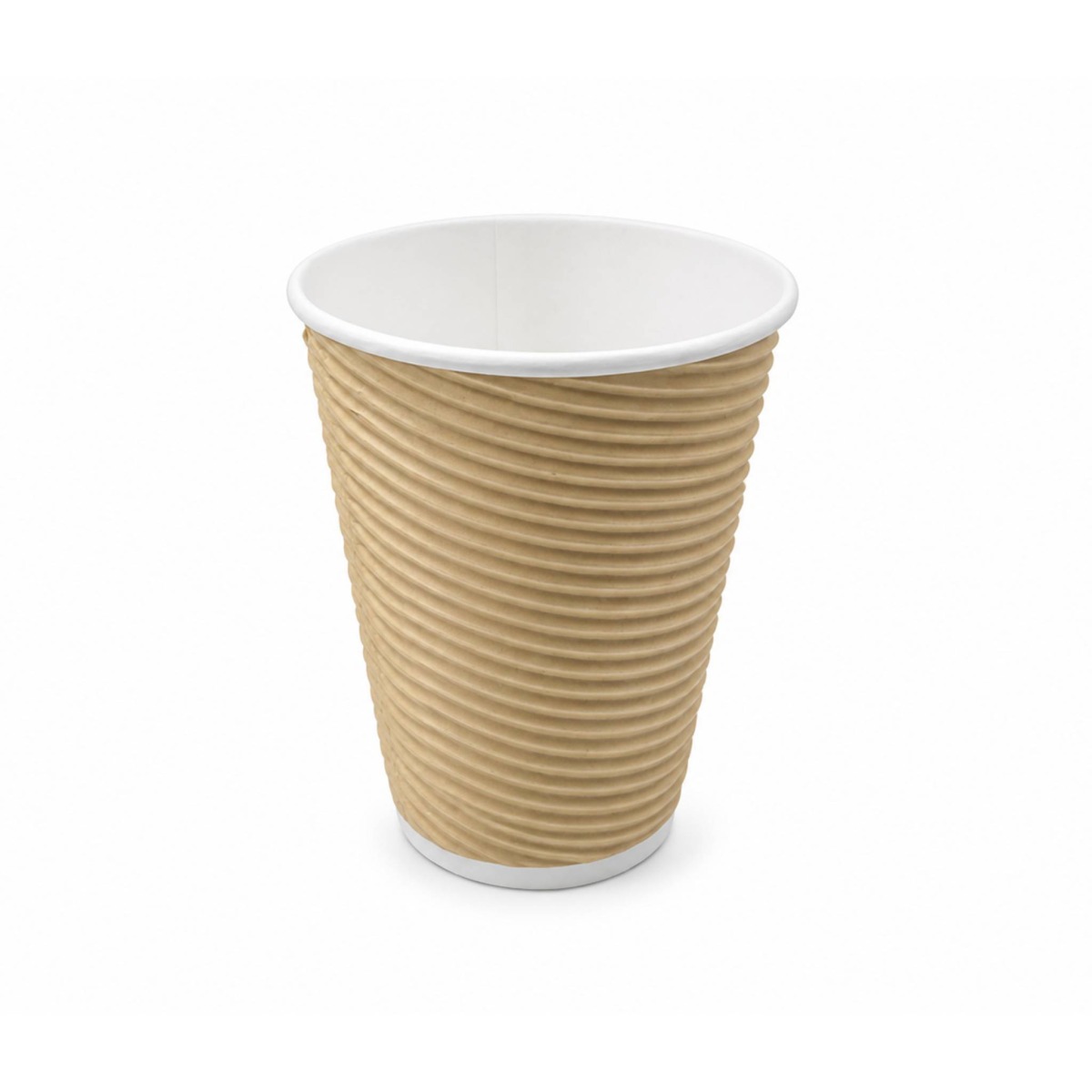 LDPE - Ripple Wall 350ml Kraft Horizontal Paper Cups - 500 Units