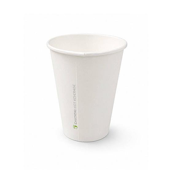 BIO - Single Wall 350ml White Paper Cups - 1000 Units