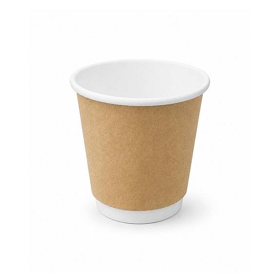 LDPE - Double Wall 100ml Kraft Espresso Paper Cup - 25 Units