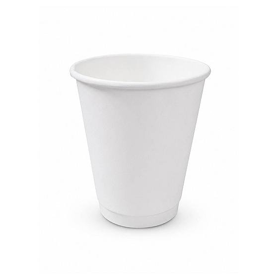 Bio PLA - Double Wall 350ML White Paper Cups - 500 Units