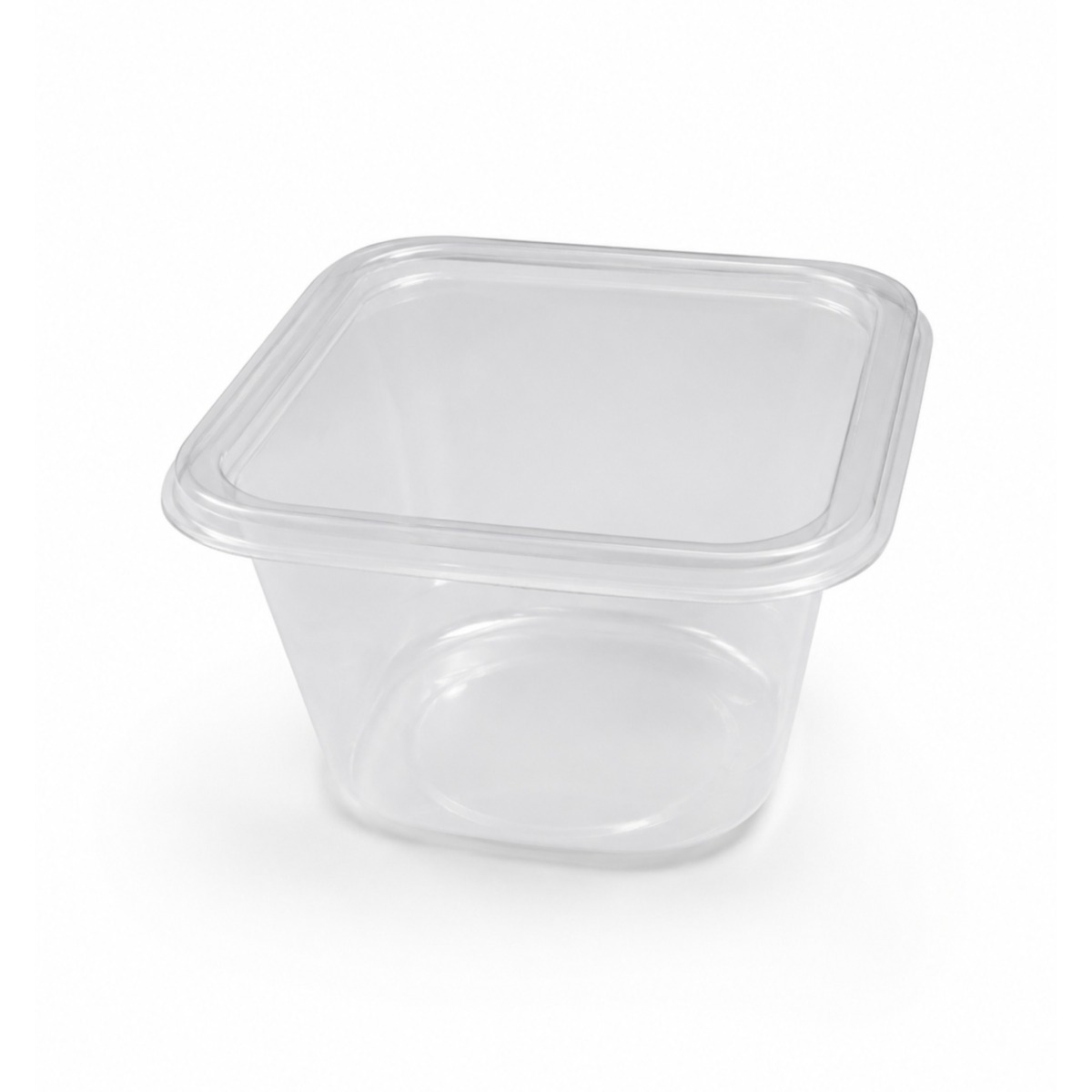 ZIB-T860-Clear Square To Round Small Heat Sealable Tub and Lid - 500 Units