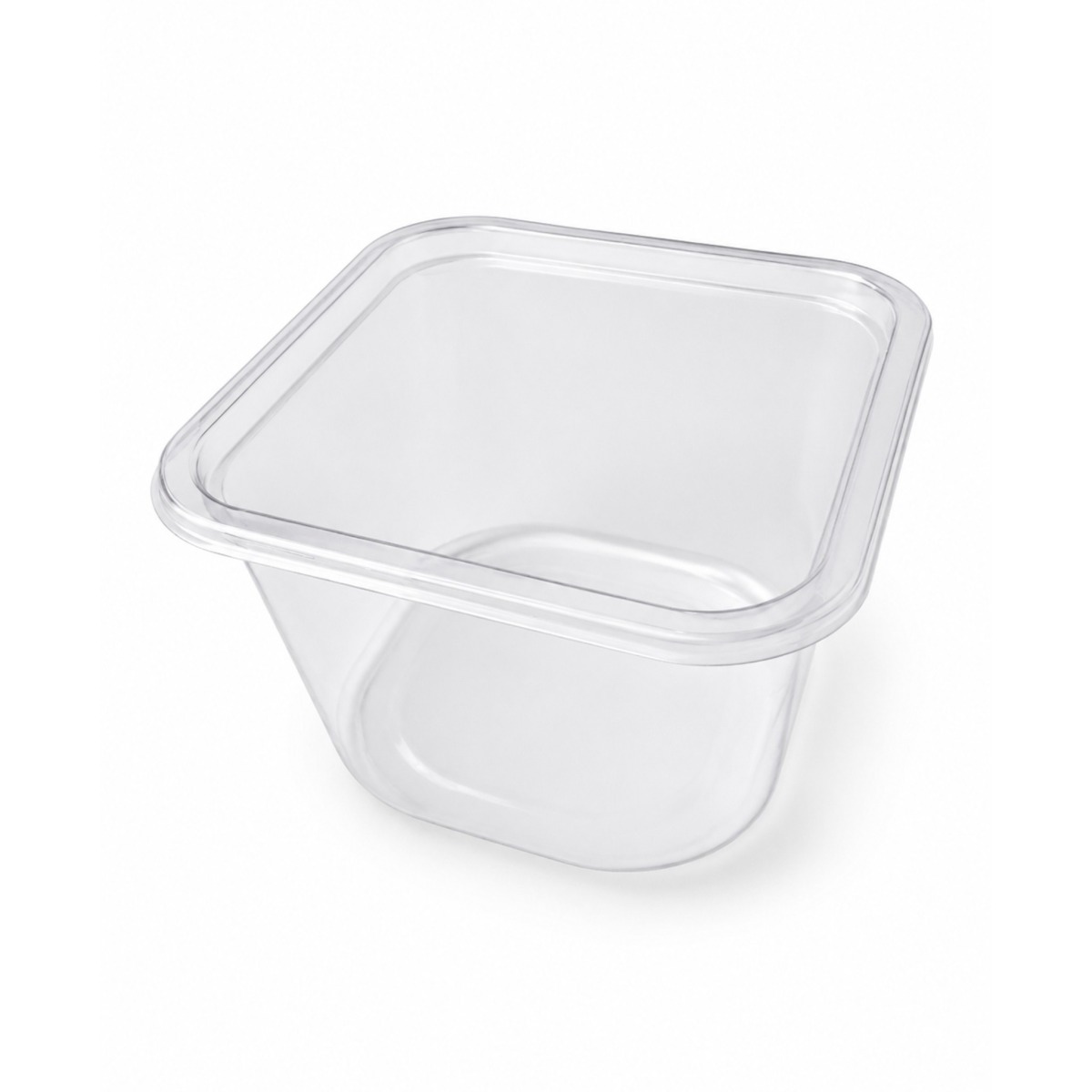 ZIB-T860-Clear Square To Round Small Heat Sealable Tub and Lid - 500 Units