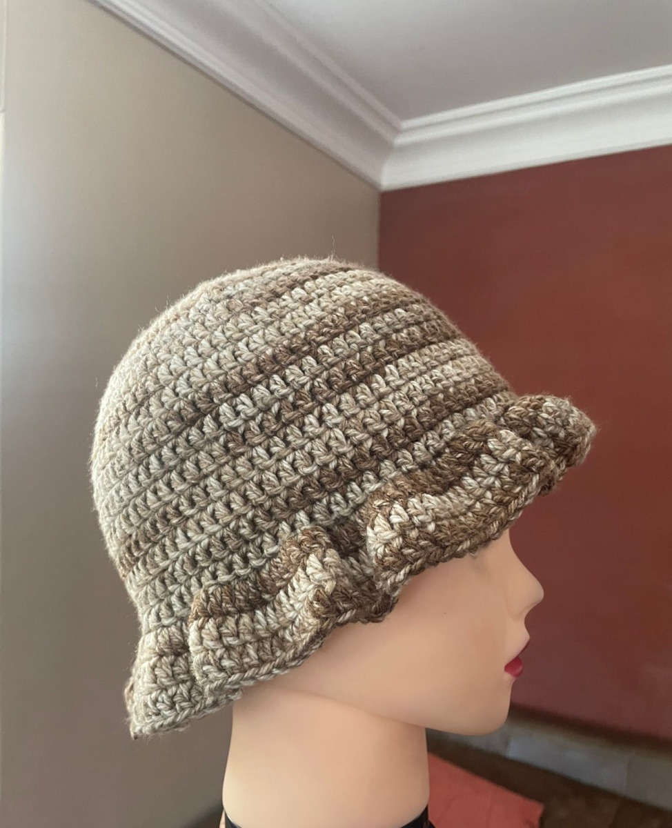 Cappuccino ruffle bucket hat product image