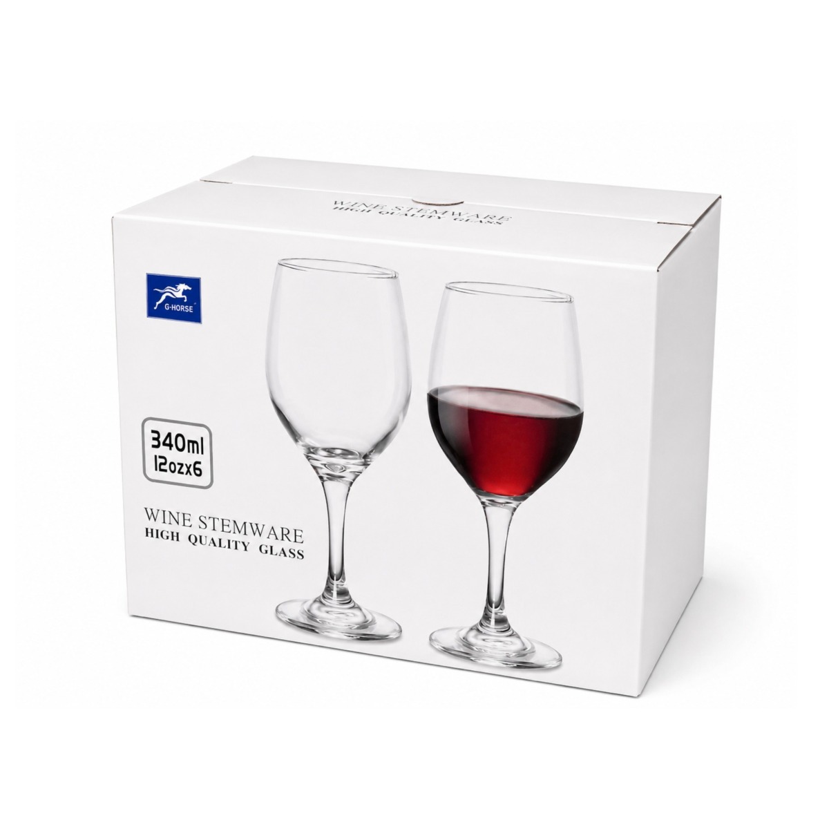 Wine Stemware Glass 340ml 12ozx6 - 06 Units