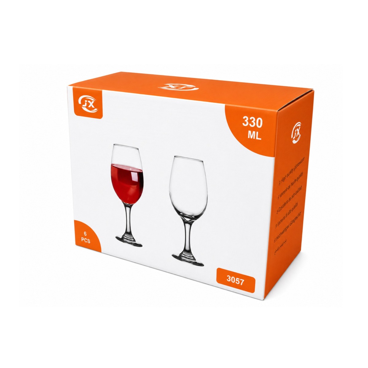 Wine Glass Gold 330ml - 06 Units