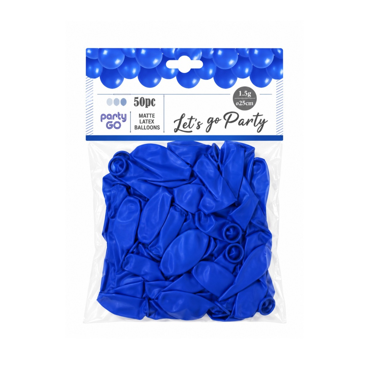 Matte Latex Balloons 25cm (Lets Go party) - 50 Units