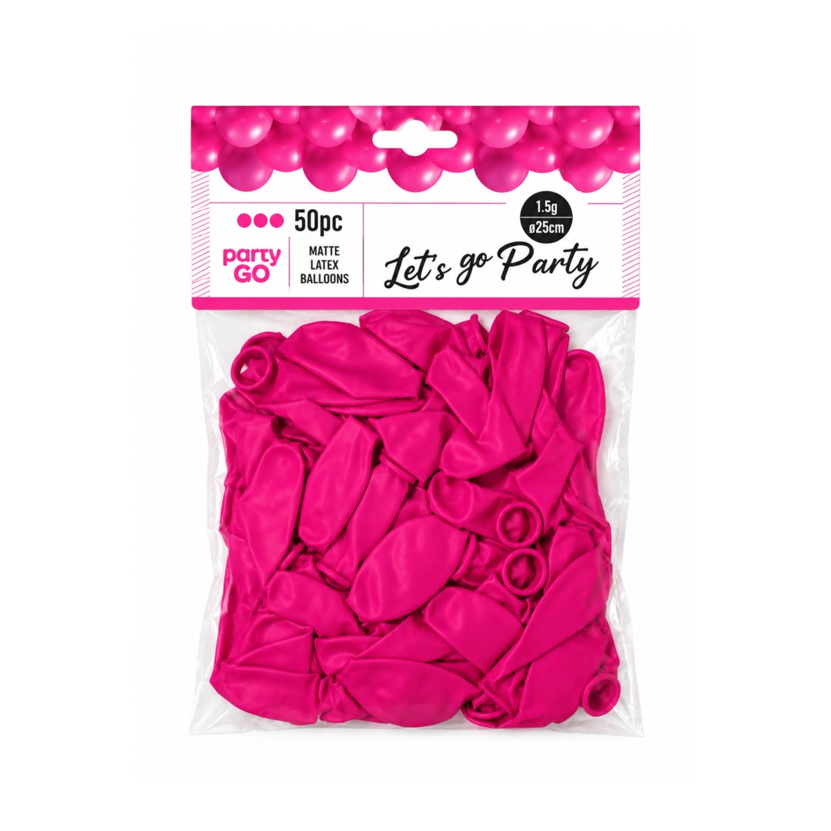 Matte Latex Balloons 25cm (Lets Go party) - 50 Units