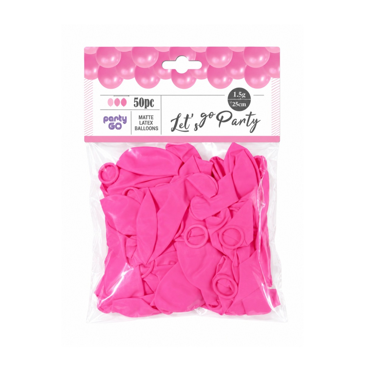 Matte Latex Balloons 25cm (Lets Go party) - 50 Units