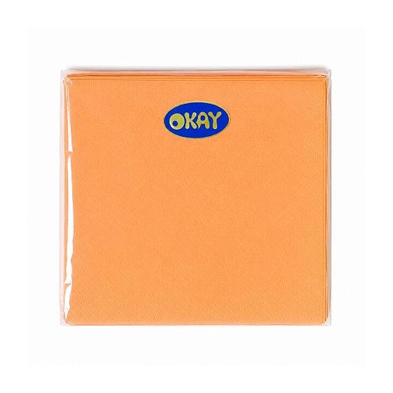 2PLY 33x33 Orange Serviettes - 50 Units