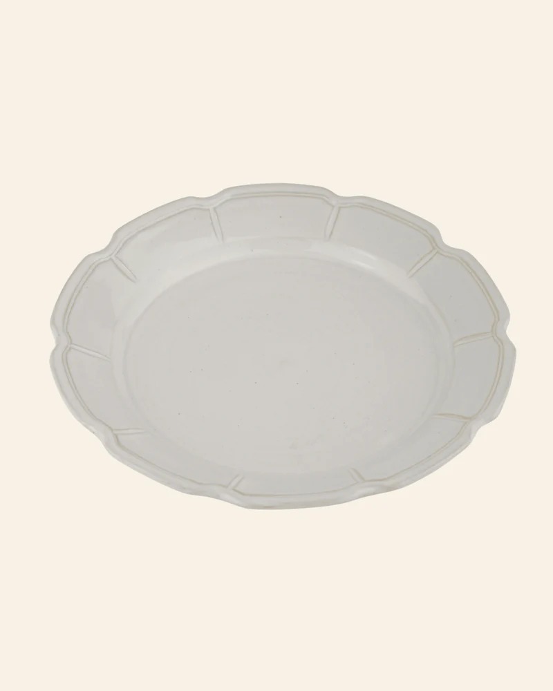 Milkstone Scalloped Plate