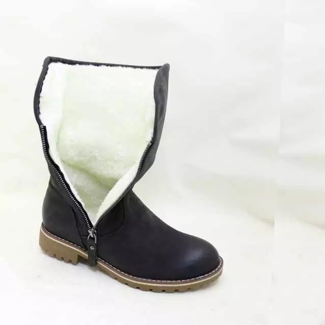 Ladies Mid Calf Boot With Side Zipper