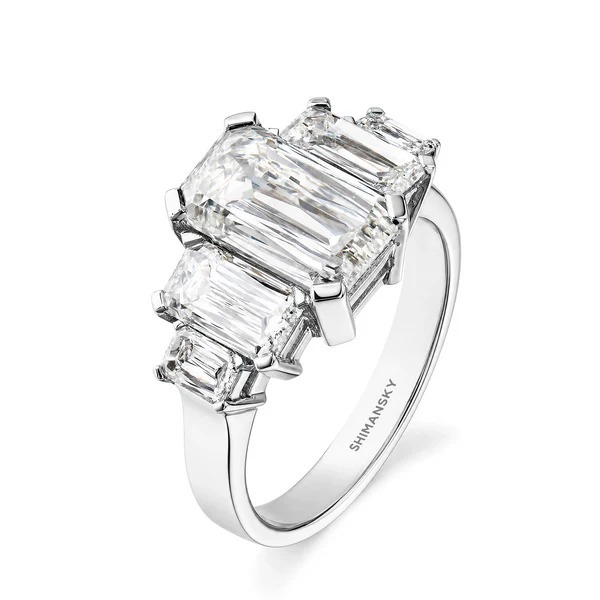 Cascading Criss Cut Graduating Five Stone Diamond Ring