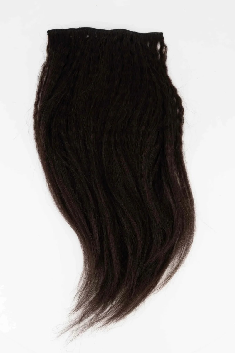 Brown Black Kinky Straight Clip-in Extensions 120g