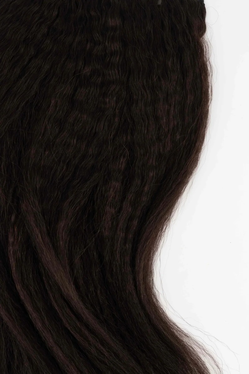 Brown Black Kinky Straight Clip-in Extensions 120g