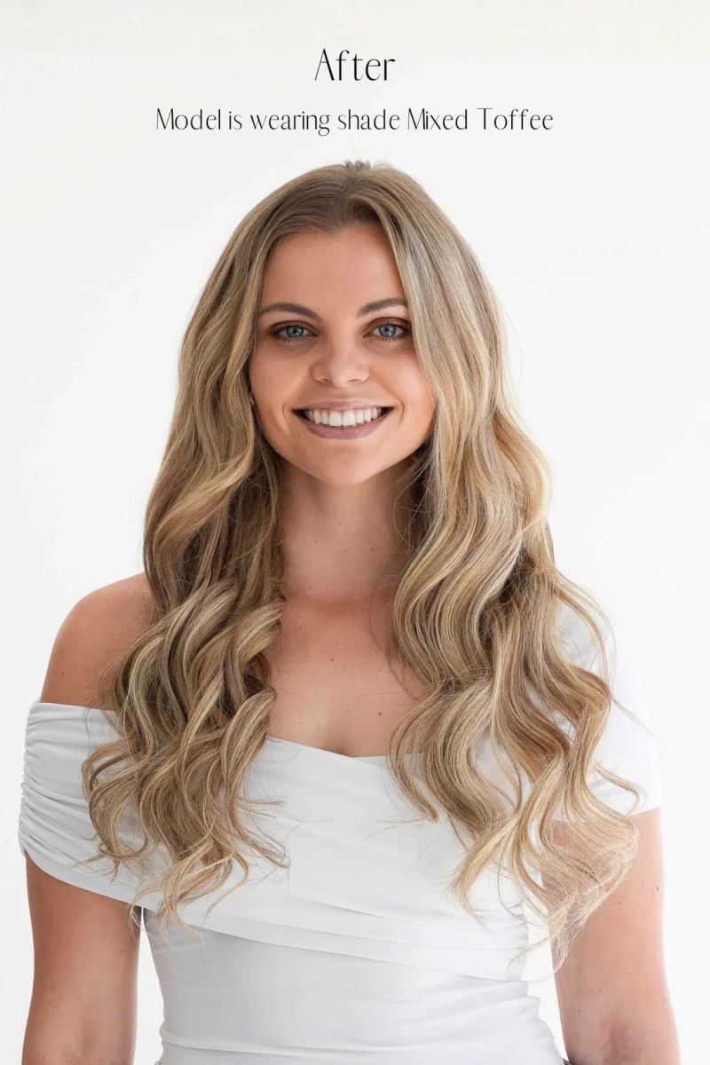 Highlighted Cool Blonde Clip-in Hair Extensions product image