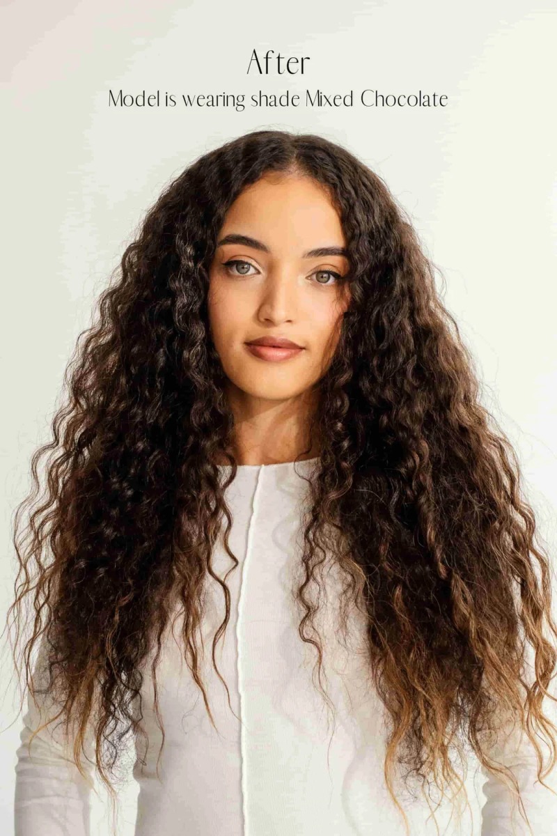 Rooted Mixed Chocolate Curly Clip-in Extensions product image