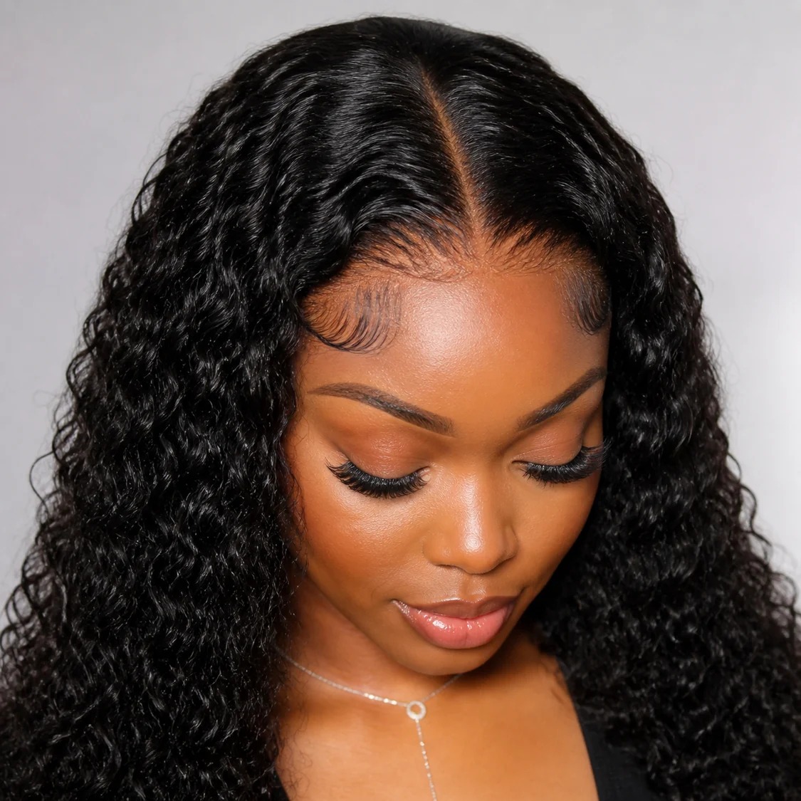 Brown Black Curly 20inch Clip in Ponytail