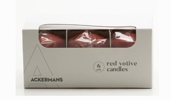 6 Pack Candles Red