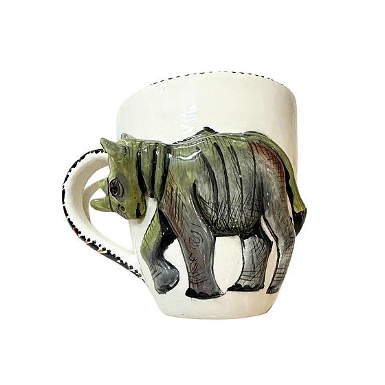 3D Hand Painted Ceramic Rhino Mug product image