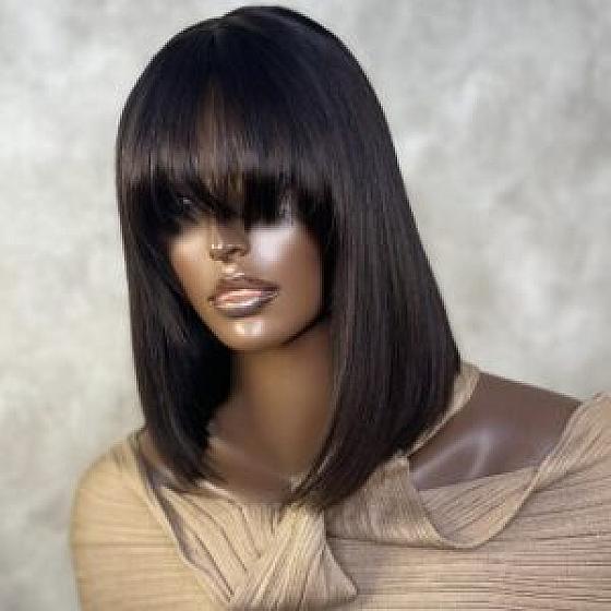 Straight Double-Drawn Bob Fringe Wig product image