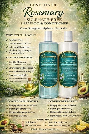 Rosemary Shampoo and Conditioner Set 500mlonditioner set